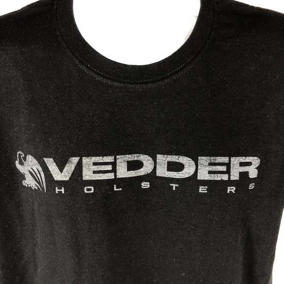 VEDDER HOLSTERS Shirt Mens Large Black Firearms Military Law Enforcement Tee - Picture 2 of 10